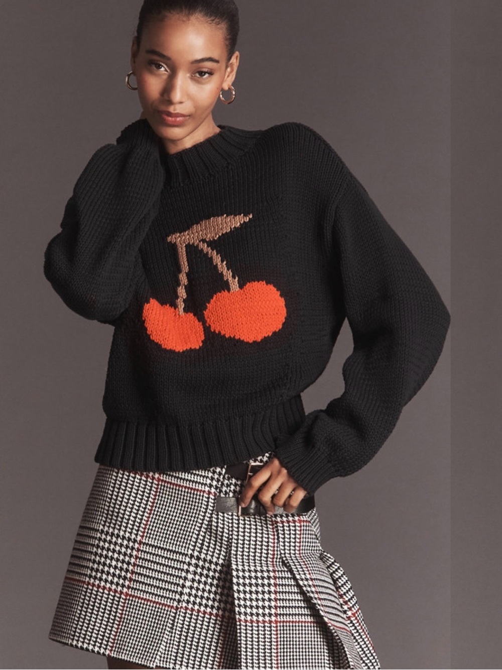 Anthropologie Maeve The Pippa Mock-Neck Sweater: Icon Edition Cherry Size Small